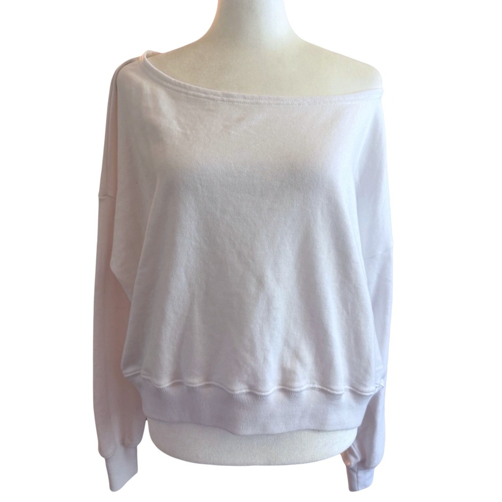 Hollister Off The Shoulder Lightweight Sweatshirt - White - Medium - NWT